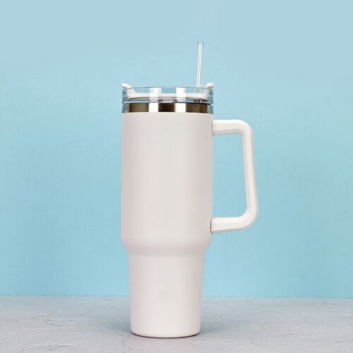 TheTumblerCo.™- 40 Oz Tumbler With Handle And Straw- LIGHT BLUE